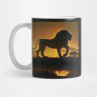 Lion in the Serengeti at Sunset Mug